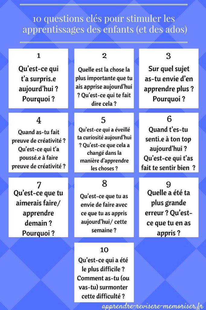 10 questions pour faire un petit bilan d'apprentissage